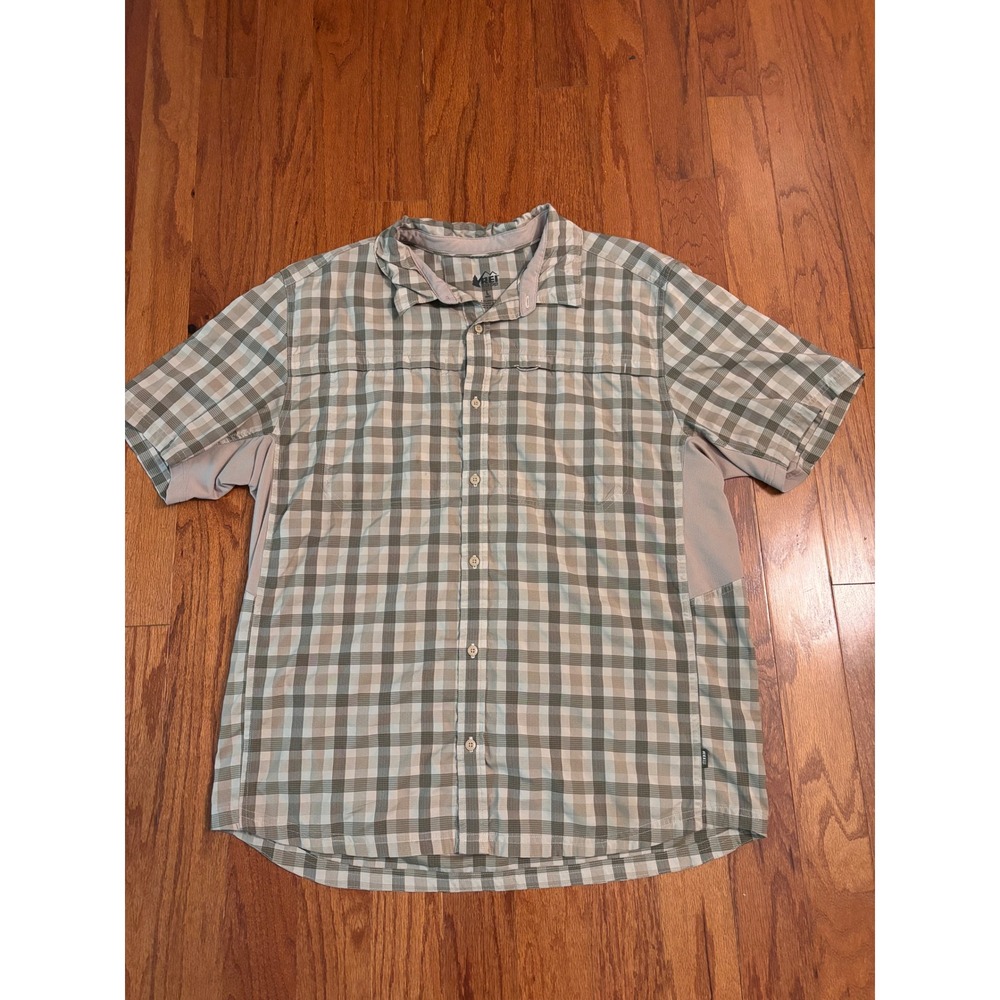 REI Co-op Green Button‎ Up Shirt Size Large